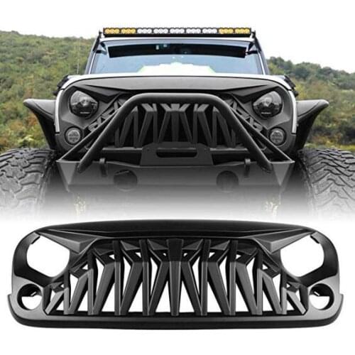 J347 Angry Grille Front Grill Replacement for Jeep JK 2007-2017 Year lantsun