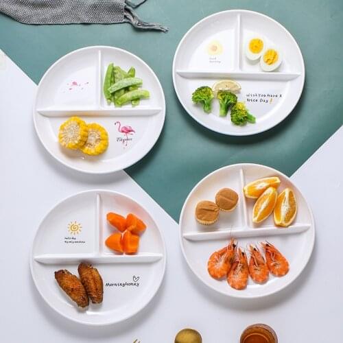 Fat-reducing plate one person to eat breakfast family children miamine three-g weight loss quantitative plate sub-plate