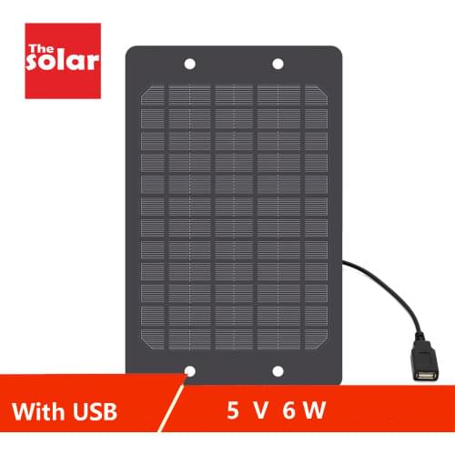 5V 2W 3W 5W 6W Solar Panel with USB Port Powerbank Solar Panels Charger Solar Battery Charge Power Bank Outdoor 3.7V battery