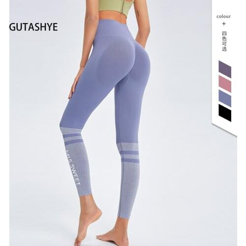GUTASHYE Sport Leggings Women Seamless Yoga Pants Stretchy High Waist Compression Tights Push Up Running Gym Fitness Leggings