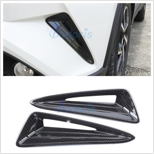 Carbon Fiber Color Front Fog Lamp Cover Light Panel Frame Chrome Car Styling 2016-2018 For Toyota C-HR CHR C HR Accessories