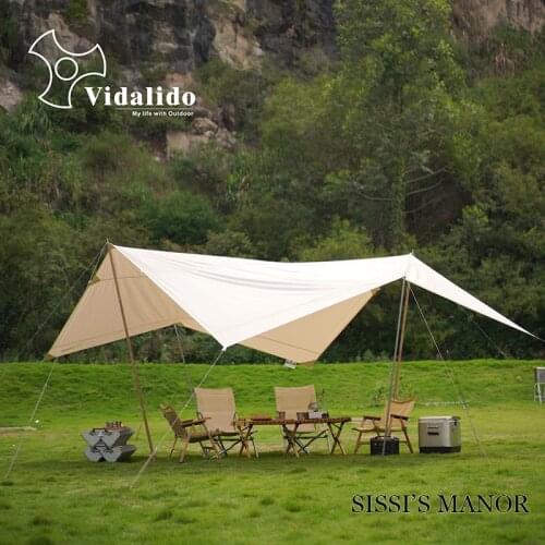 Include 4Aluminum Poles 4*3M TC Technology Cotton Awning Outdoor Camping Square Tent Rainproof Shade Canopy Pergola Sunshelter