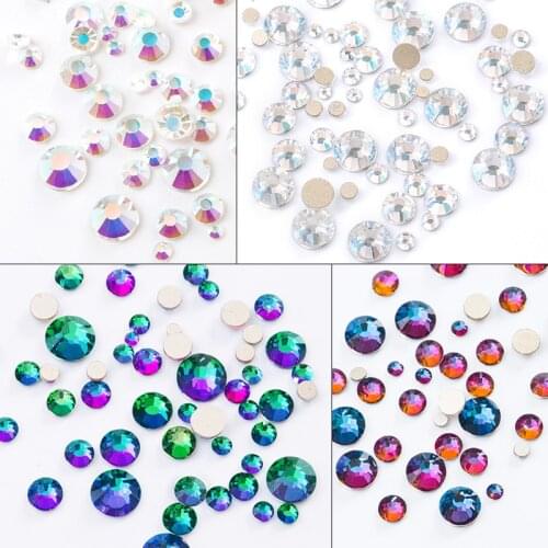 XiChuan SS6-SS20 6Grids/Box Nail Art Rhinestones Glass Crystal For DIY Nail Accessories Glue Diamond Decoration стразы самоклеящ