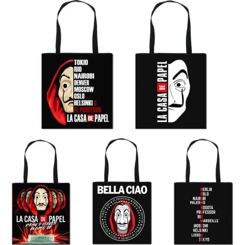 La Casa De Papel Women Shopping bag Bella Ciao Money Heist Handbag House of Paper Lacasa De Papel Large Capacity Shoulder bag