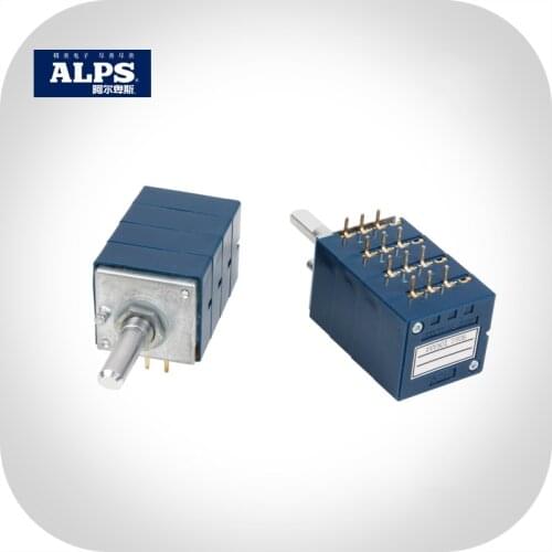 1 PCS Japan ALPS Blue Shell RK27 Quad Balance Volume Potentiometer Half Axis 25mm10KA 50KA