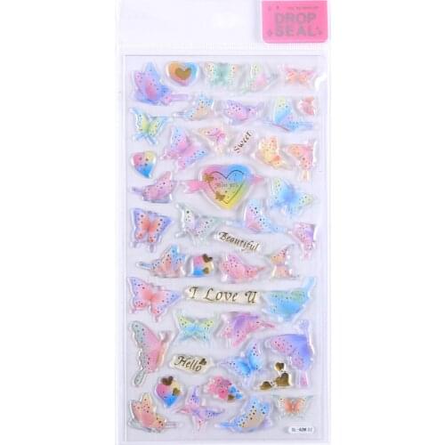 1pcs Kawaii Stationery Stickers butterfly 3D Diary Planner Travel Decorative Mobile Sticker Scrapbooking DIY Craft Stickers