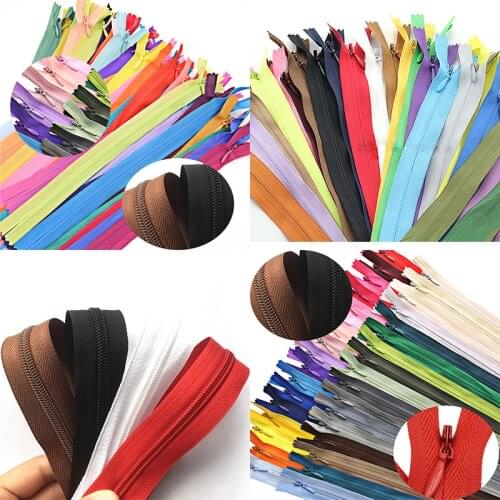 10pcs 3# 60cm(24Inch) Length Closed Nylon Coil Zippers Tailor Trousers slide fastener Garment Sewing Handcraft DIY Accessories