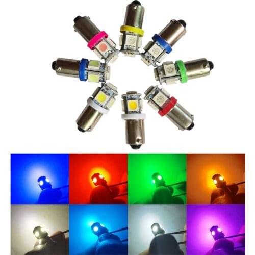 10pcs DC 12V BA9S W6W 5050 5 SMD LED Bulb Wedge LED Car Truck Indicator Exterior Parking Reading Marker Signal Light