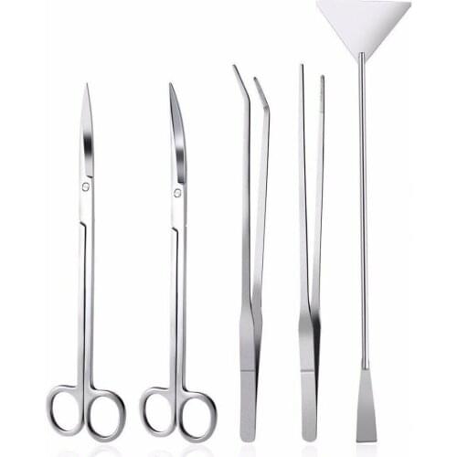 3/5Pcs Aquarium Tank Tools Kit Aquascaping Fish Tank Aquatic Plants Long Tweezers Scissors Stainless Steel Maintenance Tool