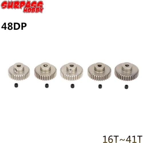 48DP 3.175mm 16T - 41T Pinions Motor Gear Combo Set For 1/10 RC Car Motor Parts Brushed Brushless Motors