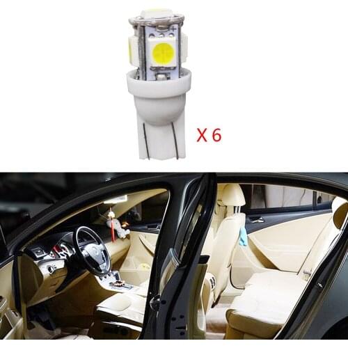 6Pcs White Canbus LED Lamp Reading Bulbs Interior Package Kit For Toyota Camry MK7 Map Dome Trunk Door Light