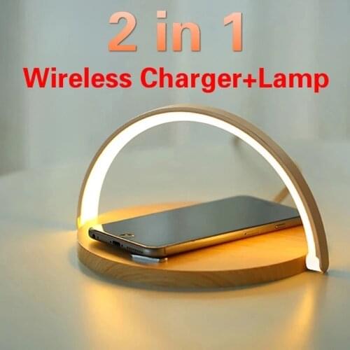 Youpin 2in1 Qi Wireless Charger cell Phone Holder Night Light Pad Phone Stand For Xiaomi Table Lamp For iPhone 12 X XS 11 PRO