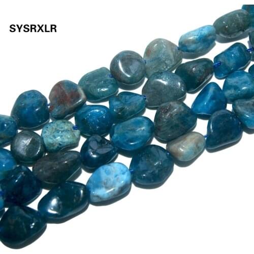Free Shipping 5-12 MM Irregular Natural Stone Blue Apatite Stone Beads For Jewelry Making DIY Bracelet Necklace Material Strand