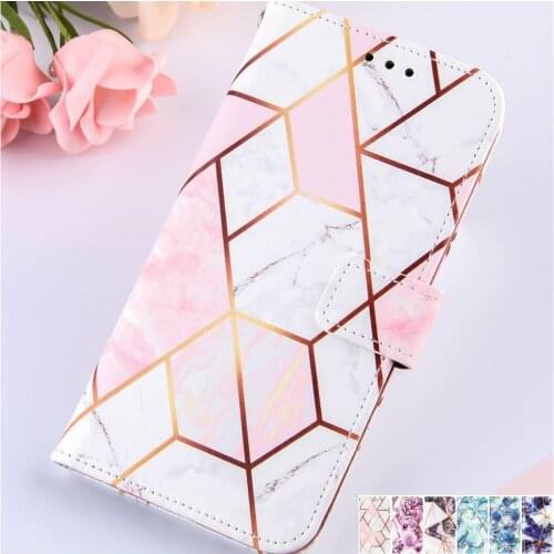 Marble Painted Wallet Case For Box Apple iPhone 13 12 Mini 11 Pro SE 2020 XS Max 6 6S 7 8 Plus Man Lady Phone Cover Holster P03G