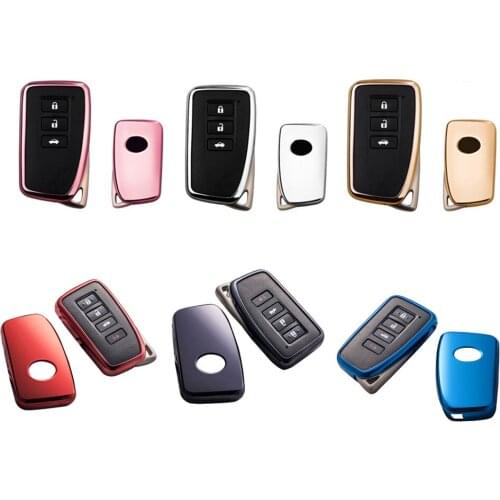 6 Color TPU Key Case Chain For Lexus IS250 RX330 GX470 CT200H LX NX RX GS300 GS350 ES CT RC LC LX570 Car Key Bag Cover FOB Shell