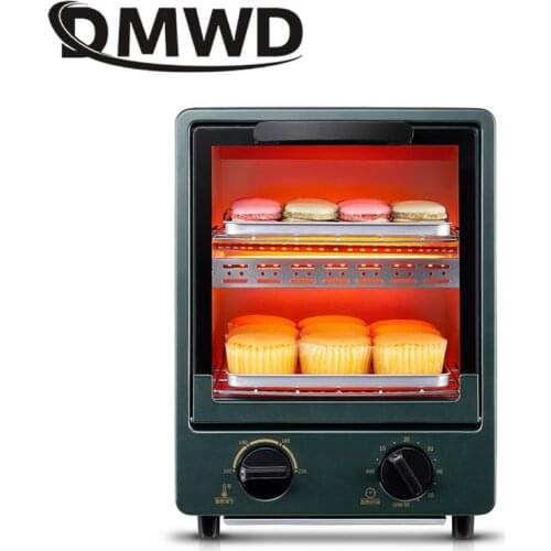 DMWD Mini Electric Convection Oven Vertical Bakery Toaster Timer 12L Biscuits Cookie Cake Pizza Bread Breakfast Baking Machine