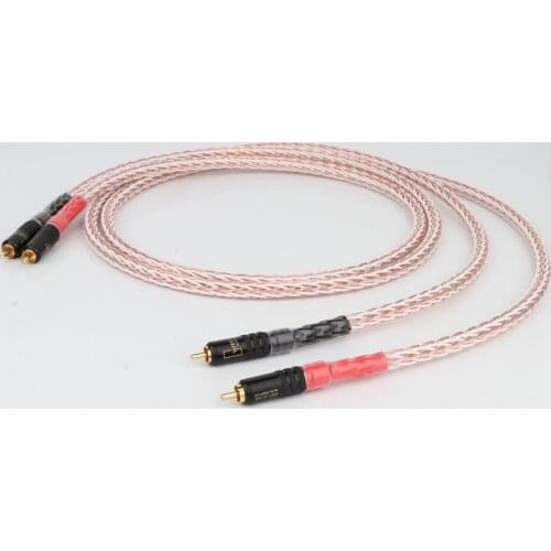 HiFi 4TC 7N OCC Pure Copper RCA Cable Hi-End CD Amplifier Interconnect 2RCA to 2RCA Male Audio Cable;8Strands