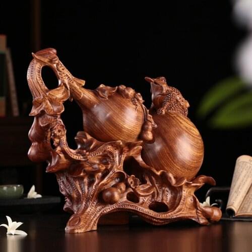 Rosewood crafts African rosewood solid wood carving creative ornaments Froude gourd decoration Home Furnishing toad