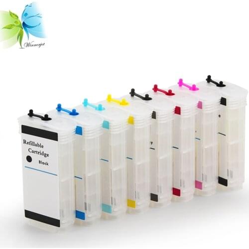 WINNERJET 130ml 8 Colors For HP 72 Empty Refillable Ink Cartridge for HP Designjet Z2100 Z5200 Inkjet Printer