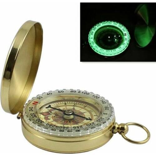Camping Compass High Quality Navigation Hiking Pocket Brass Golden Compass Portable Compass Navigation for Outdoor Activities