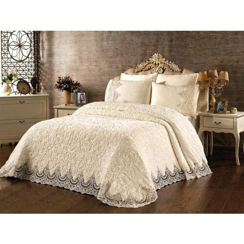 Blanket set double french lace cream GORGEOUS IMAGE OF ELEGANT PATTERNS WITH YOUR MODERN BED COVER