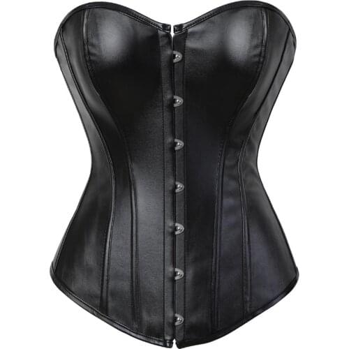 Leather Corset for Women Gothic Classic Bustier Fashion Lace Up Boned Corselet Sexy Top Plus Size Carnival Party Clubwear
