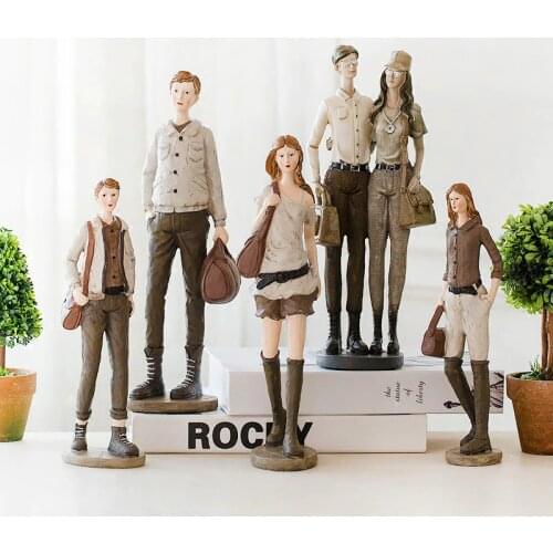 Nordic creative retro fashion figure model resin decoration The living room TV cabinet decoration home decor free shipping