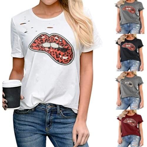 Kuelawear Leopard Print Round Neck Loose Print T-shirt Plus Size Fashion All-match Casual Lady Sexy T-shirt
