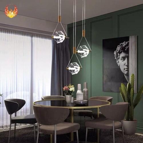 Living room lamp contracted restaurant bar crystal droplight art LED single head lamp of bedroom the head of a bed