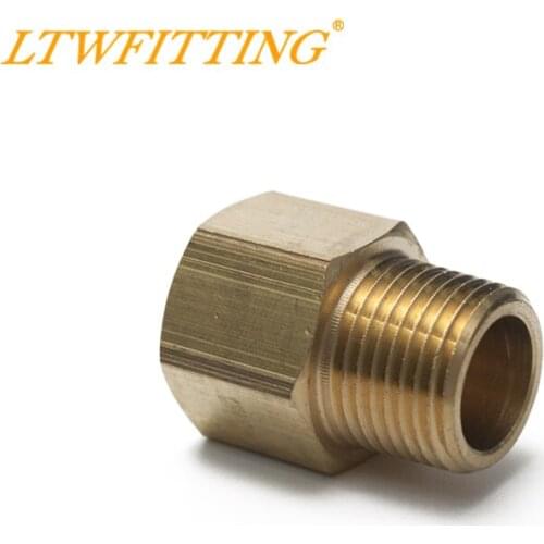 LTWFITTING Brass Pipe 3/8" Female x 3/8" Male NPT Adapter Fuel Gas Air