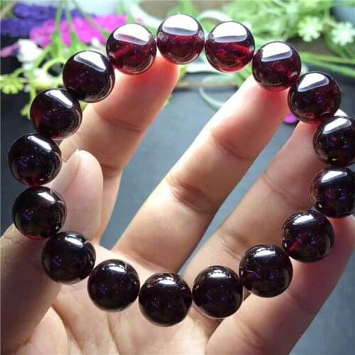 Natural Wine Red Garnet Crystal Round Beads Nice Bracelet 12.3mm AAA(jx)
