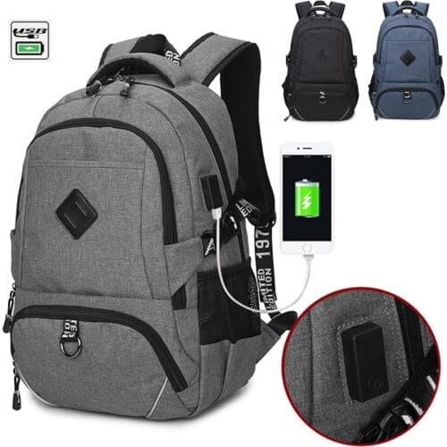 15 15.4 15.6 inch with USB Interface Nylon Computer laptop notebook Backpack bags case messenger School Backpack for Men Women