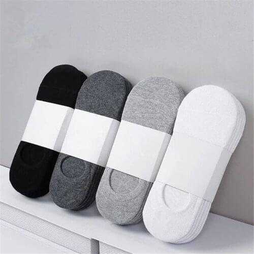 5 Pairs Lot Unisex Women Boy Cotton Invisible Mens Boat Socks Summer Silicone Casual Sport Socks