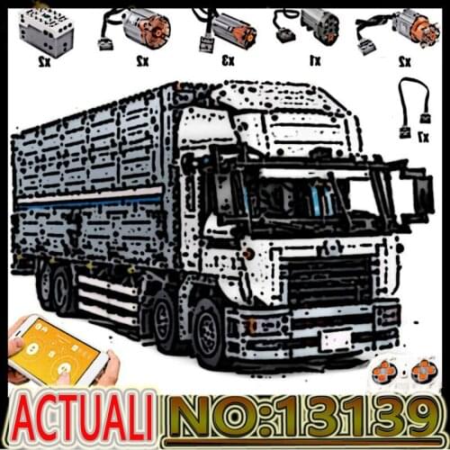 New 4166PCS High-Tech Car The ARAKAWAS MOC Tow Wing Body Container Truck Model Building Blocks Kids Toys Birthday Gifts MK13139