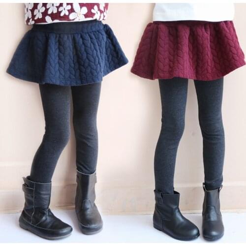 Autumn Winter Girls Warm Skirts Pants For Kids Patchwork Leggings Girls Pants Casual Kids Long Trousers 3 4 5 6 7 8 9 10 Years