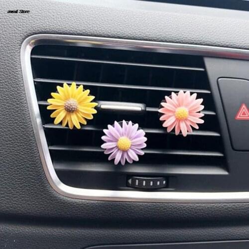 1pc Car Air Freshener Flowers Vent Clip Perfume Daisy Diffuser Essential Accessories for Girls Freshner Air Scent