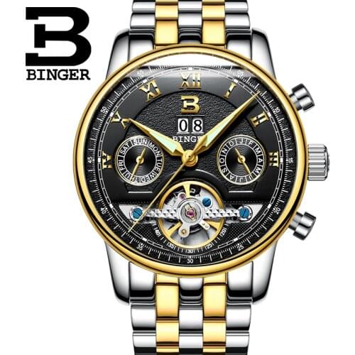 Relojes hombre 2019 Military Clock BINGER Luxury Men Skeleton Automatic Watch Sport Mechanical Wrist watch relogio masculino