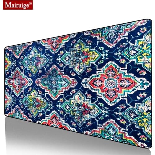 Blue Persian Rug Moroccan Carpet Mouse Pad XXL Gamer Desk Mat Large Keyboard Pad Gaming MousePad 80x30cm for Laptop Table Pads