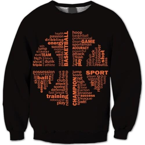 REAL American US SIZE Ball is Life Sublimation Print Plus Size Crew Neck Sweatshirt