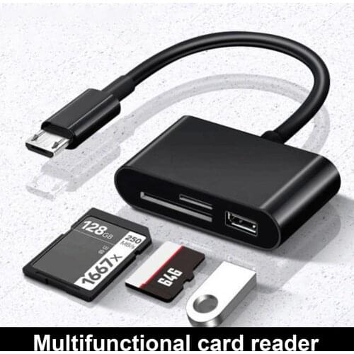 Card Reader 3-in-1 Multifunctional USB 2.0/Type-C U Disk TF Micro-SD Card Reader OTG Adapter for Mobile Phone