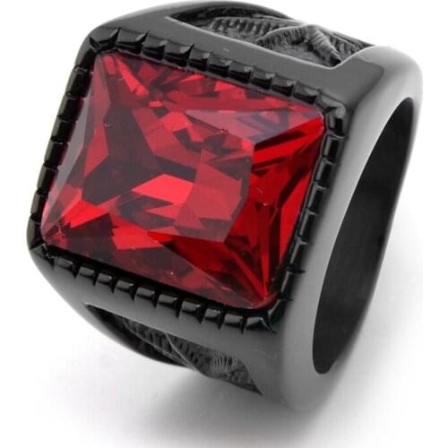 Hip Hop Hemp Maple Leaf Ring Male Stainless Steel big stone For Men Women Hiphop Jewelry Christmas Gift Dropshipping