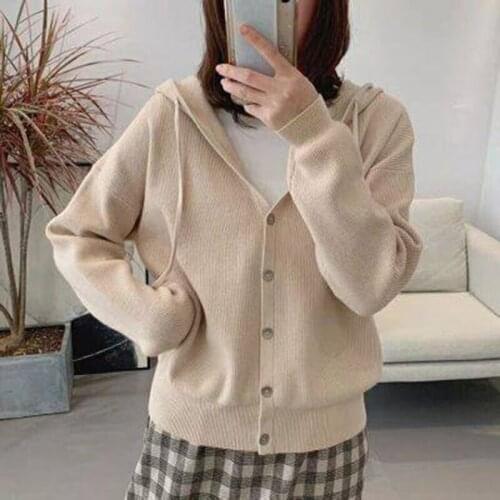 Korean Style Knitted Sweater Cardigans 2020 Autumn Women Long Sleeve Single Breasted Female Cardigan Solid Sweaters Sueter Mujer