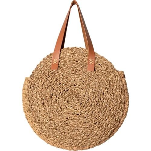 Womens Handbag Round Straw Bag