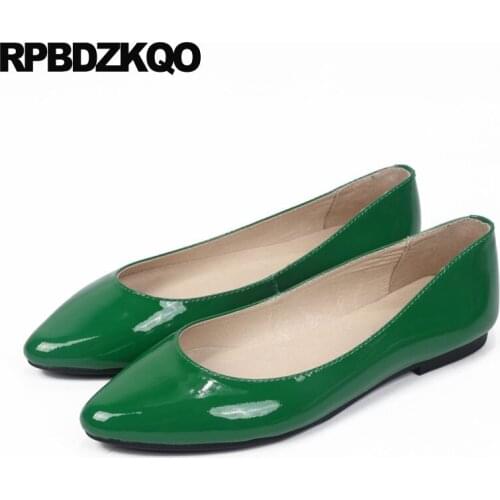 Pointy silver pointed toe slip on designer shoes women luxury 2019 patent leather ladies work flats china chinese large size