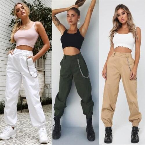 New Fashion Women High Waist Casual Pants Solid Color Drawstring Elastic Long Pants Ladies Pencil Trousers