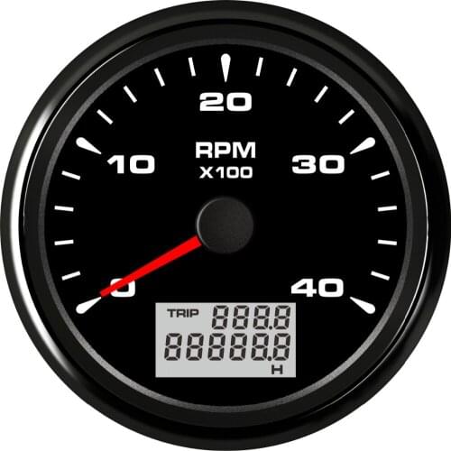 1pc New Type Marine Tachometers Tuning 0-4000RPM Revolution Meters Gauges 9-32v with Hourmeter and 8 Kinds Backlight Color IP67