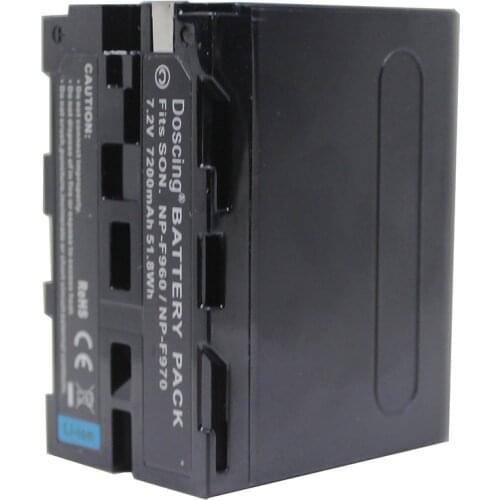 1pc 7200mAh NP-F950 F960 F970 F750 F760 NP-F750A Battery for Sony HVR-Z1C HDR-FX1E/FX7E/FX1000E DCR-VX2100E/AX2000E Wholesale