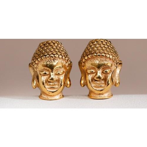 1 Piece/Lot Golden Color Silver Color Buddha Head Shape Beads For Handmade DIY Hand-Knitted Bracelet Accessory Beads 2020 Gift