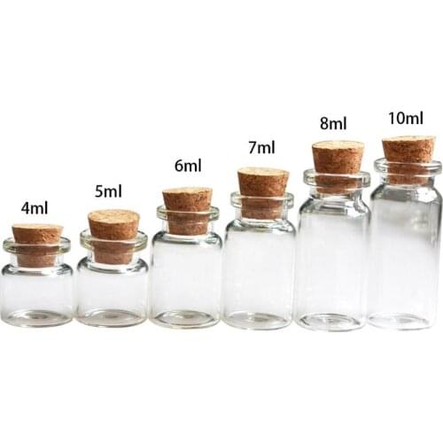 20 Pcs/Lot Clear Tiny Mini Glass Bottle Cork Stopper Transparent Message Glass Bottles Vials Diameter 22mm