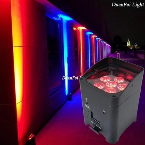 8pieces indoor led par battery power wash led lyre wirelesss dmx led rgbwa uv par 6x18w